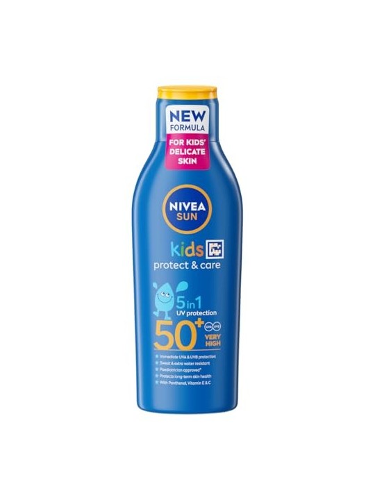 NIVEA Sun Kids Protect  Care 5in1 lozione solare per bambini con olio di mandorle biologico 200ml