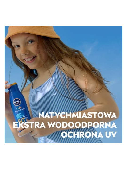 NIVEA Sun Kids Protect  Care 5in1 lozione solare per bambini con olio di mandorle biologico 200ml
