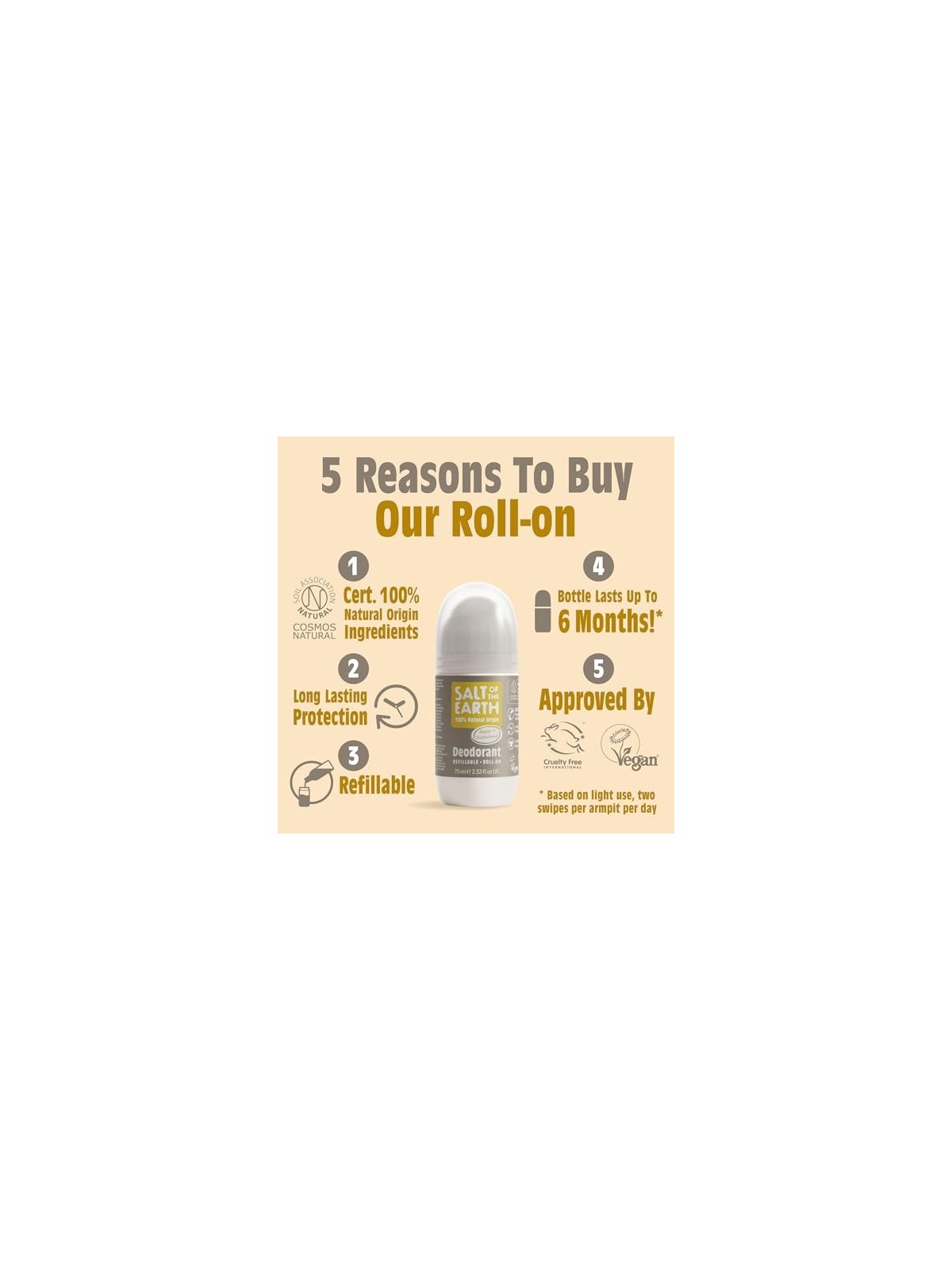 Deodorante Roll-on Ambra e Legno Santal per Donna 75ml
