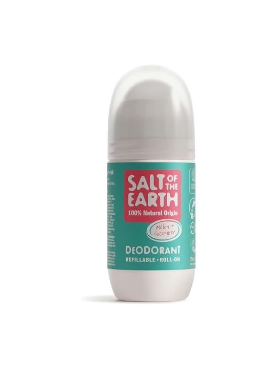 SaltOfTheEarth Deo Rollon Melone  Cetriolo ricaricabile Deodorante rollon naturale donna 75ml