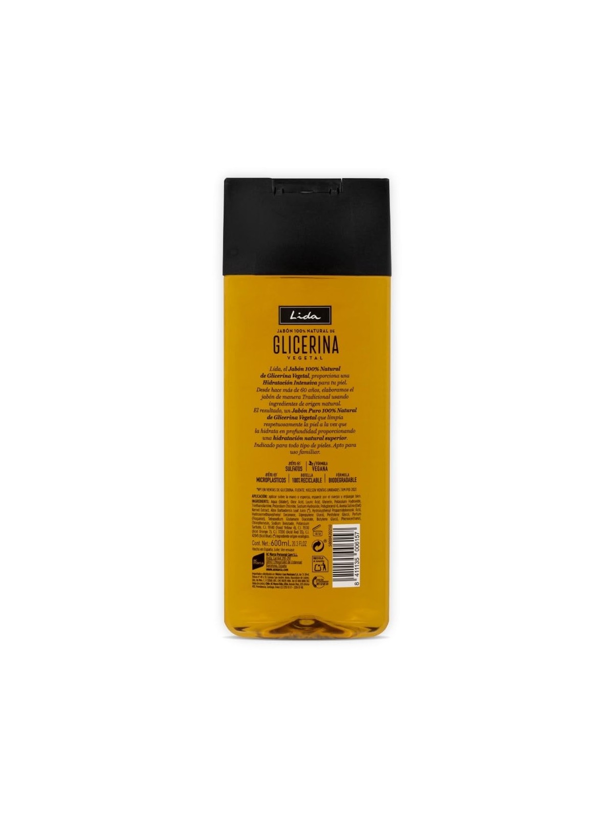 Lida 100% Natural Glycerin Soap 600ml