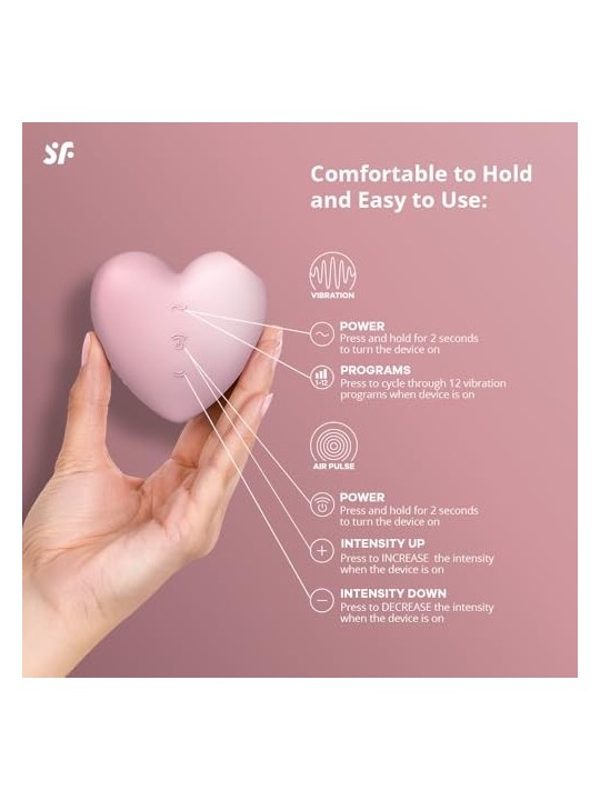 SATISFYER Cutie Heart stimolatore e vibratore daria rosa 1un donna