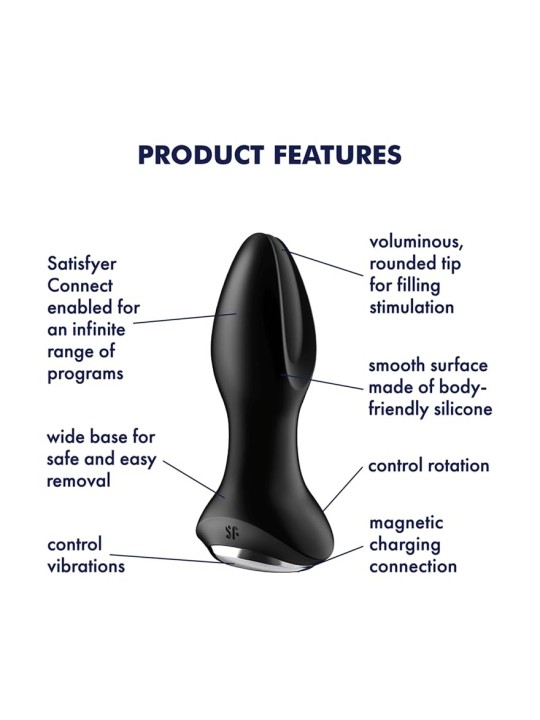 Vibratore Plug Nero SATISFYER Rotator Plug 2