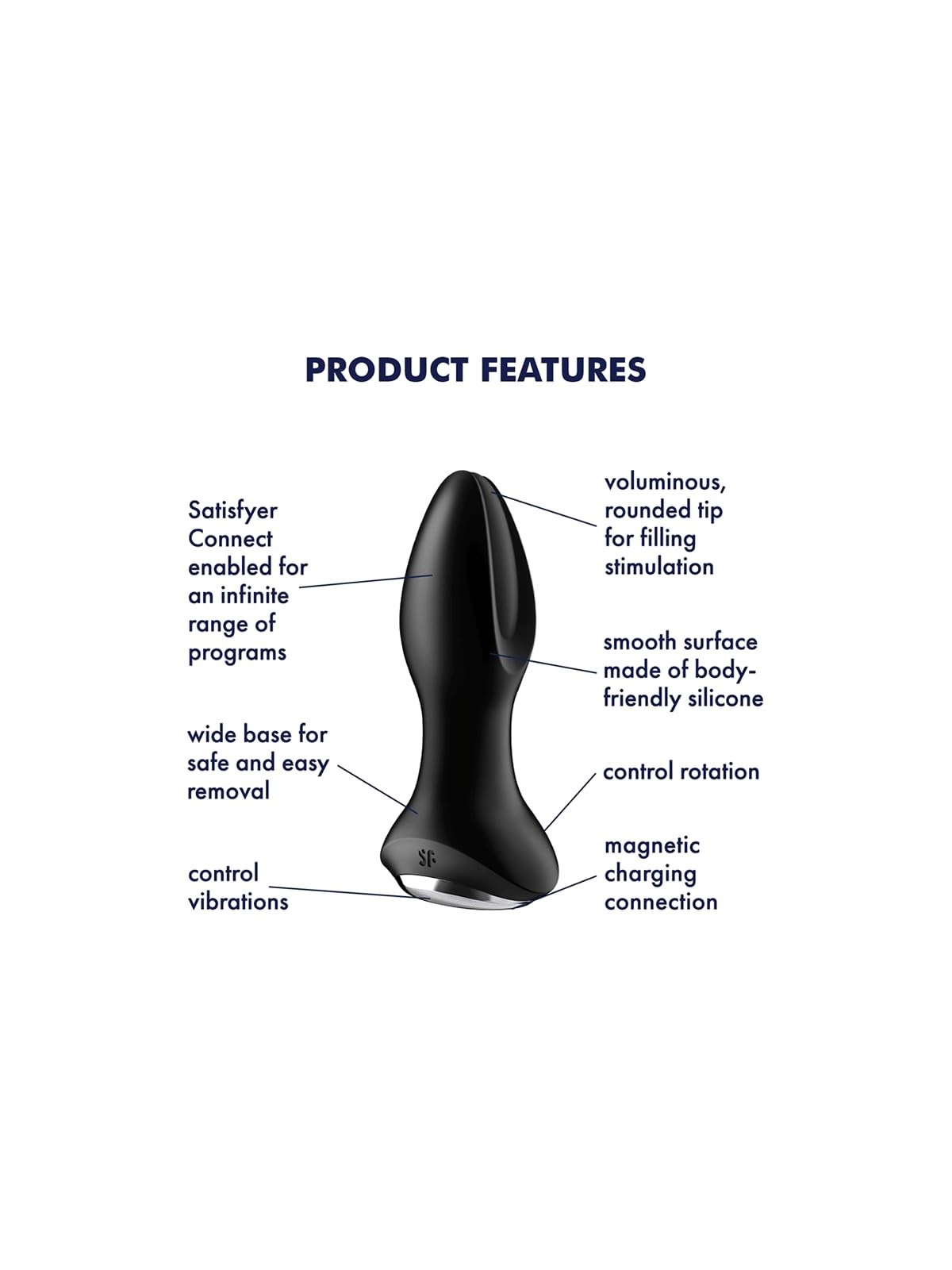 Vibratore Plug Nero SATISFYER Rotator Plug 2
