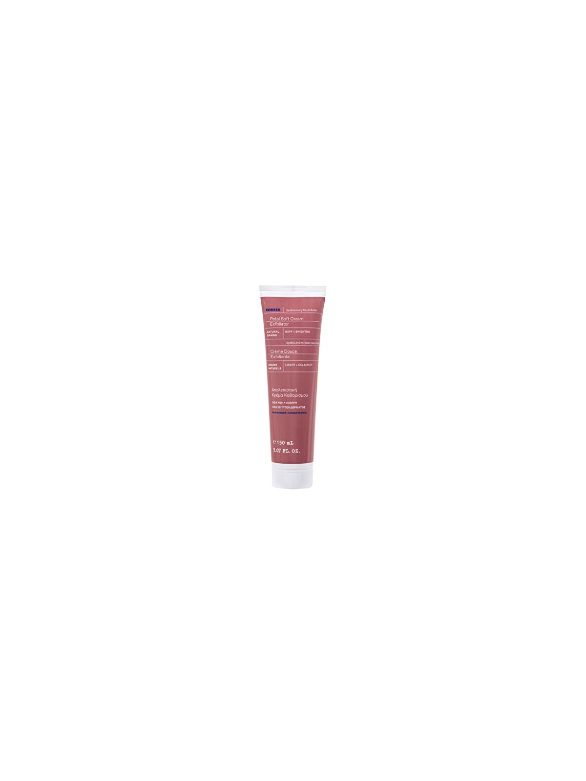 Korres Apothecary Wild Rose Petal Soft Cream Exfoliator Crema peeling illuminante donna 150ml