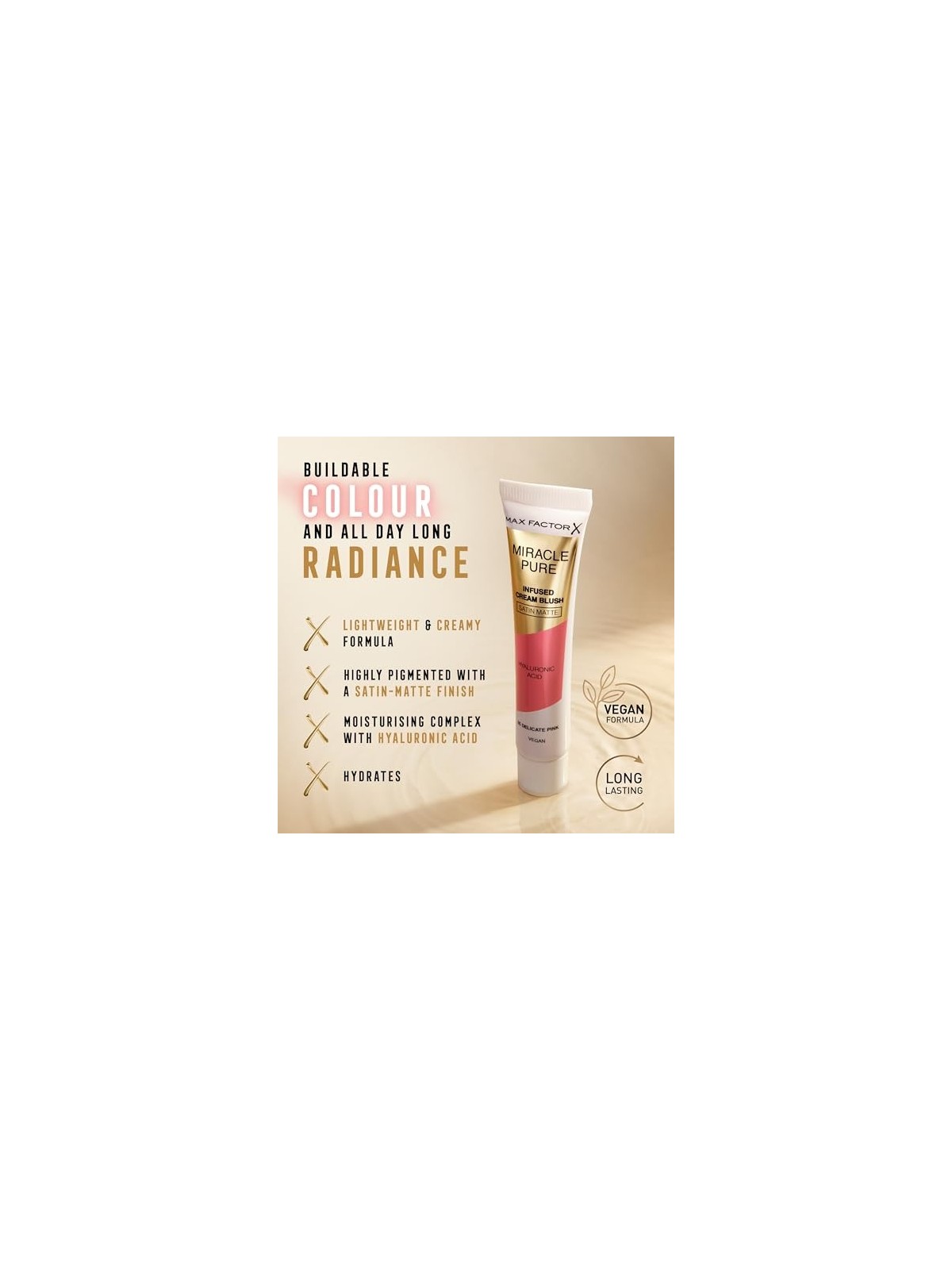 Max Factor Miracle Pure Infuso Crema Blush 15 ml 01 Radiant Rose donna