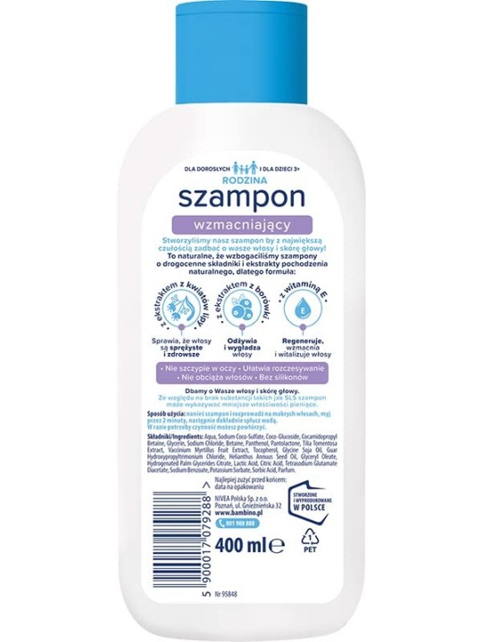 Shampoo rinforzante per capelli sottili e delicati 400ml