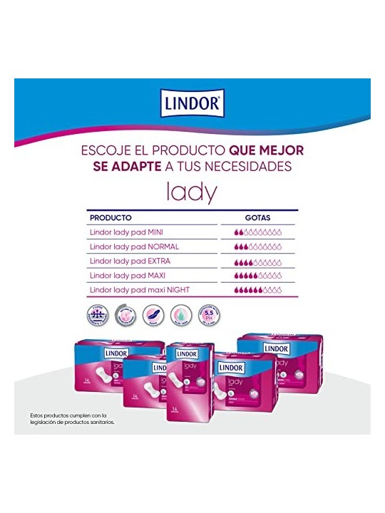 Lindor LADY PAD normale 3 gocce 14 unit unisex