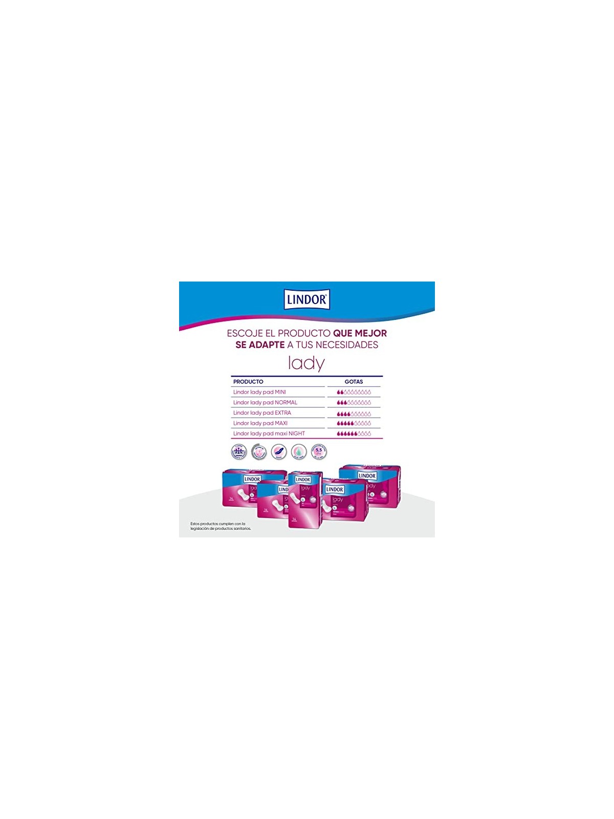 Lindor LADY PAD normale 3 gocce 14 unit unisex