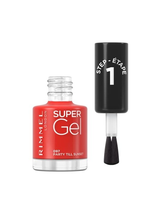 Rimmel Super Gel STEP1 Smalto semipermanente 12 ml donna 097 Party Till Sunset