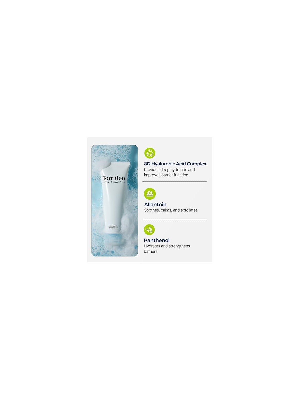 Torriden Dive In Low Molecular Hyaluronic Cleansing Foam 150ml Torriden www.essenzetotalstyle.com 