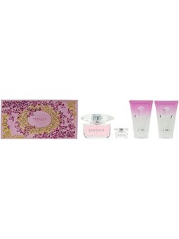 VERSACE SET Bright Crystal Eau de toilette spray 90ml Eau de toilette 5ml GEL DOCCIA 100ml LOZIONE CORPO 100ml