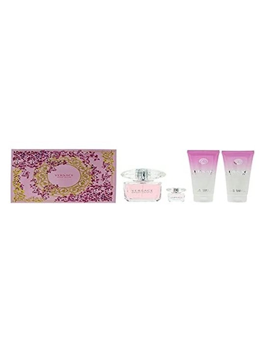 VERSACE SET Bright Crystal Eau de toilette spray 90ml Eau de toilette 5ml GEL DOCCIA 100ml LOZIONE CORPO 100ml