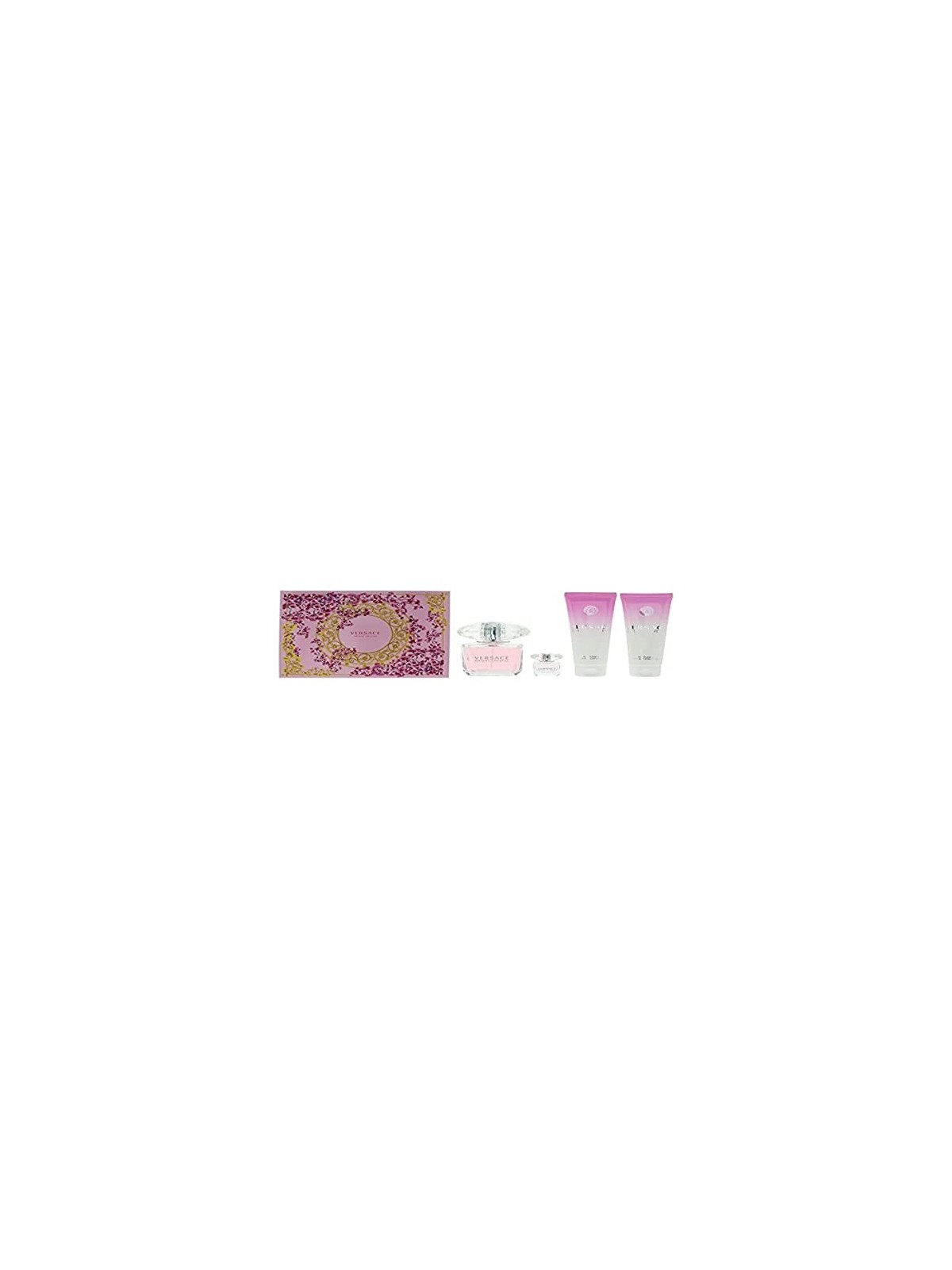 VERSACE SET Bright Crystal Eau de toilette spray 90ml Eau de toilette 5ml GEL DOCCIA 100ml LOZIONE CORPO 100ml
