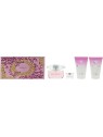 VERSACE SET Bright Crystal Eau de toilette spray 90ml Eau de toilette 5ml GEL DOCCIA 100ml LOZIONE CORPO 100ml
