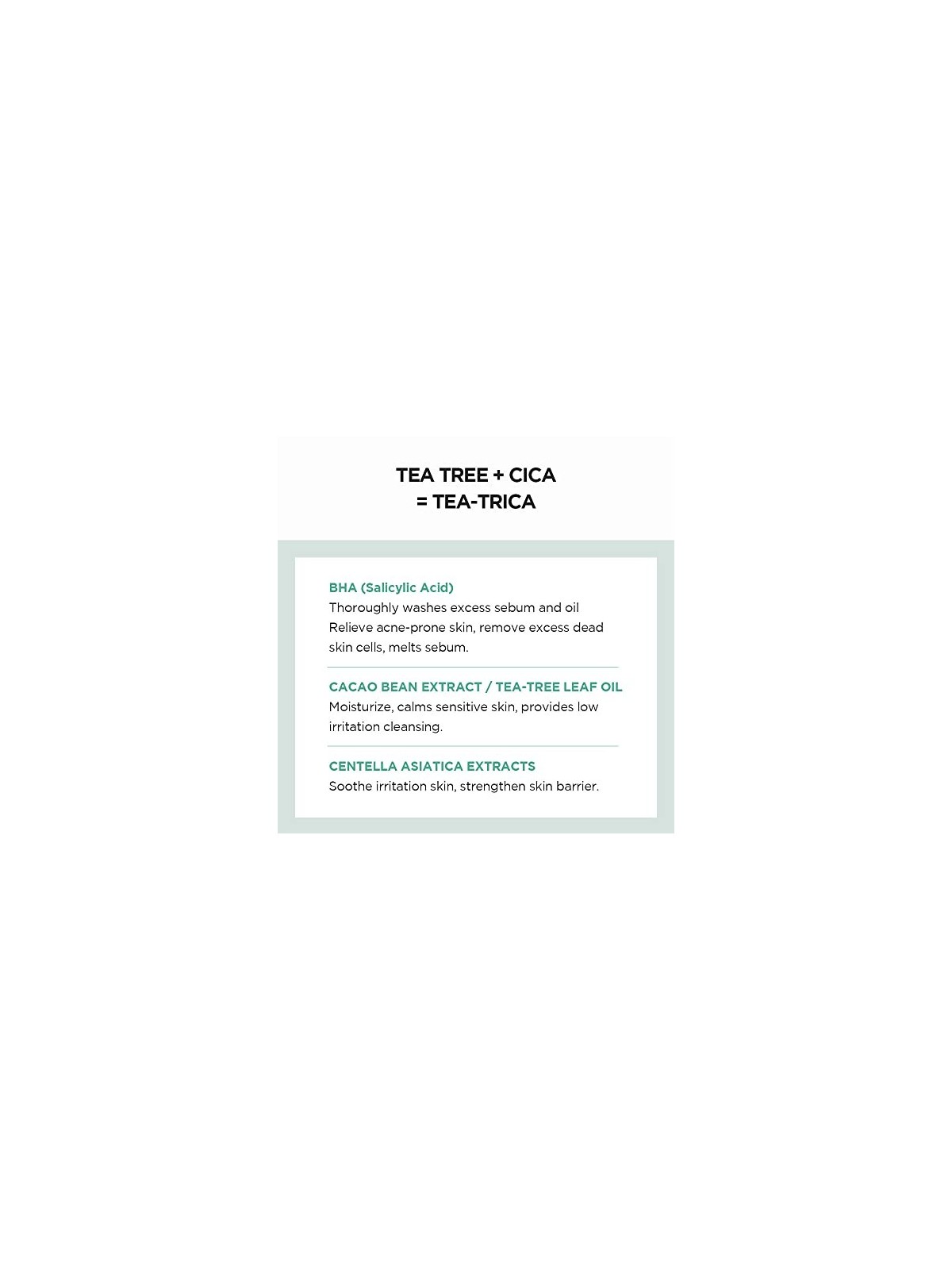 SKIN1004 TeaTrica BHA Foam Schiuma detergente per pelle a tendenza acneica donna 125ml