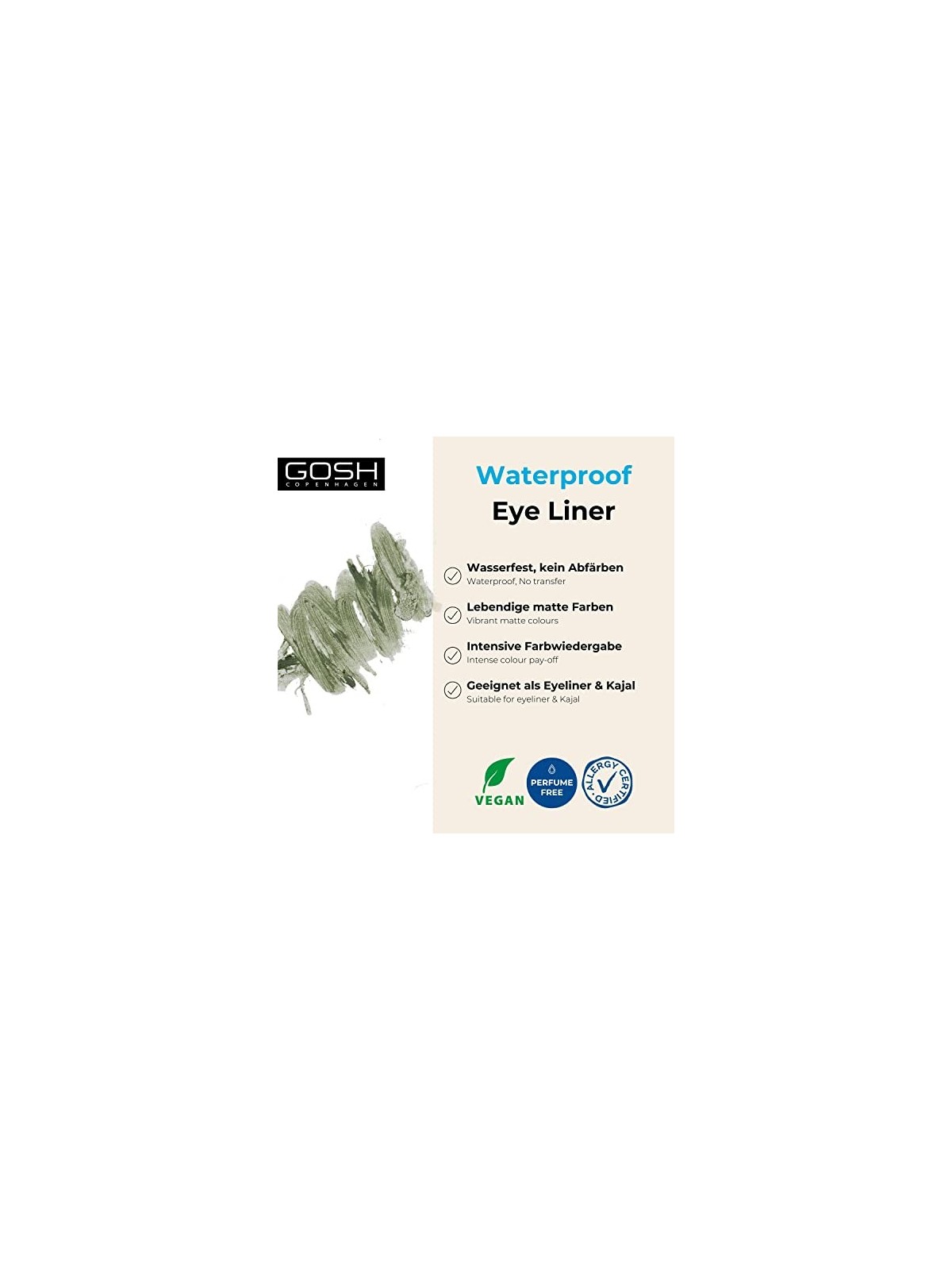 Gosh Matte Eye Liner 018 Olive Green 12g unisex