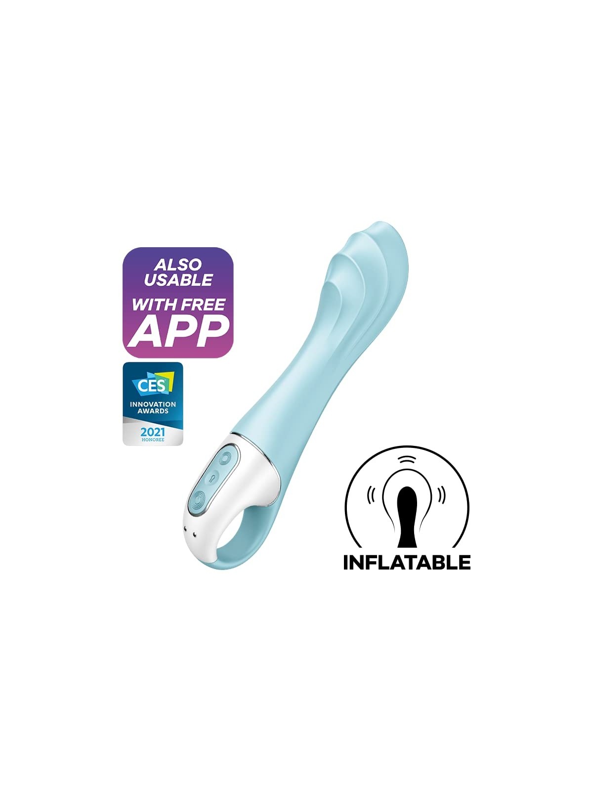 SATISFYER air pump vibrator 5 vibratore punto g gonfiabile blu 1un donna