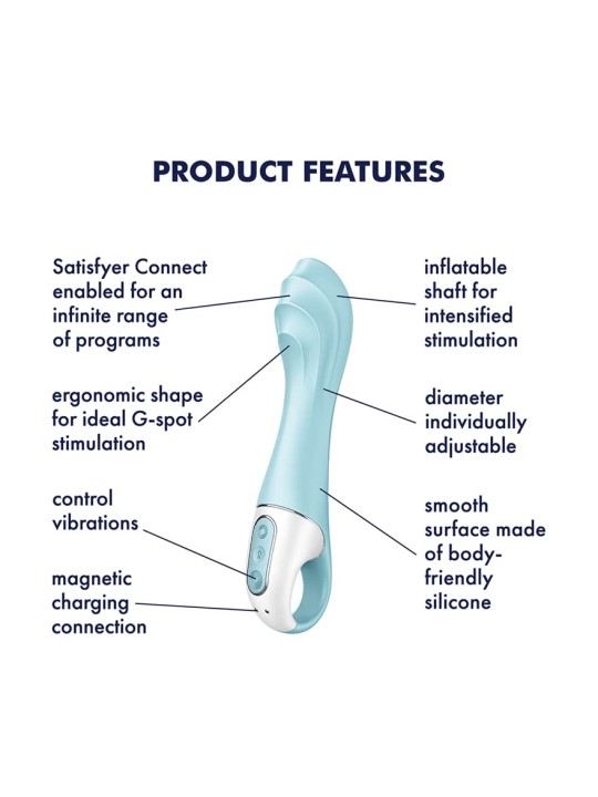 SATISFYER air pump vibrator 5 vibratore punto g gonfiabile blu 1un donna