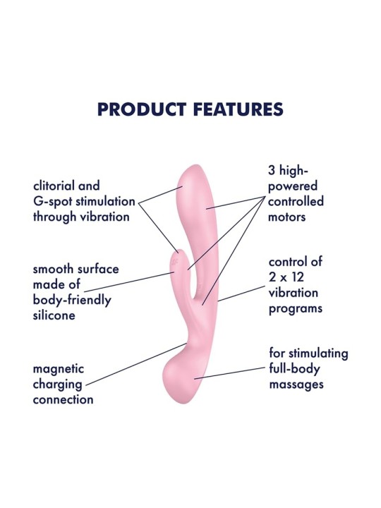 SATISFYER Triple Oh Multivibratore rosa per donna 1un