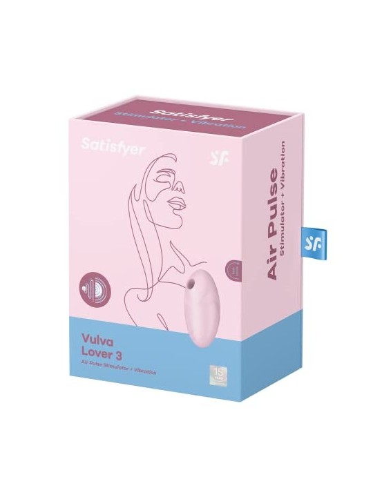 Vulva Lover 3 Stimolatore Air Pulse  Vibrazione Stimolatore clitorideo con vibrazione rosa