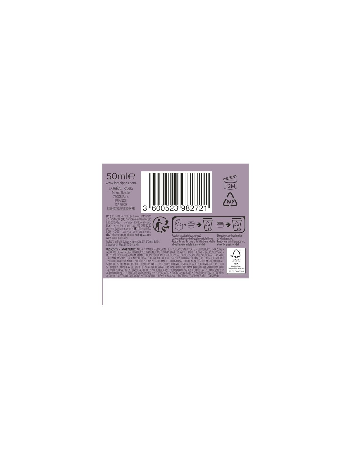 L'Oréal Paris Revitalift Filler crema viso contro i segni del tempo 50ml L'Oréal Paris Professionnel www.essenzetotalstyle.com 