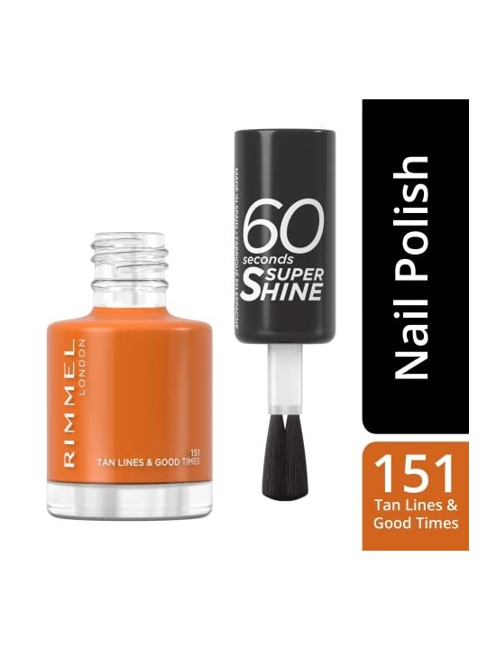 Rimmel Smalto per Unghie Super Shine 60 Secondi 8 ml 151 Tan Lines Good Times donna