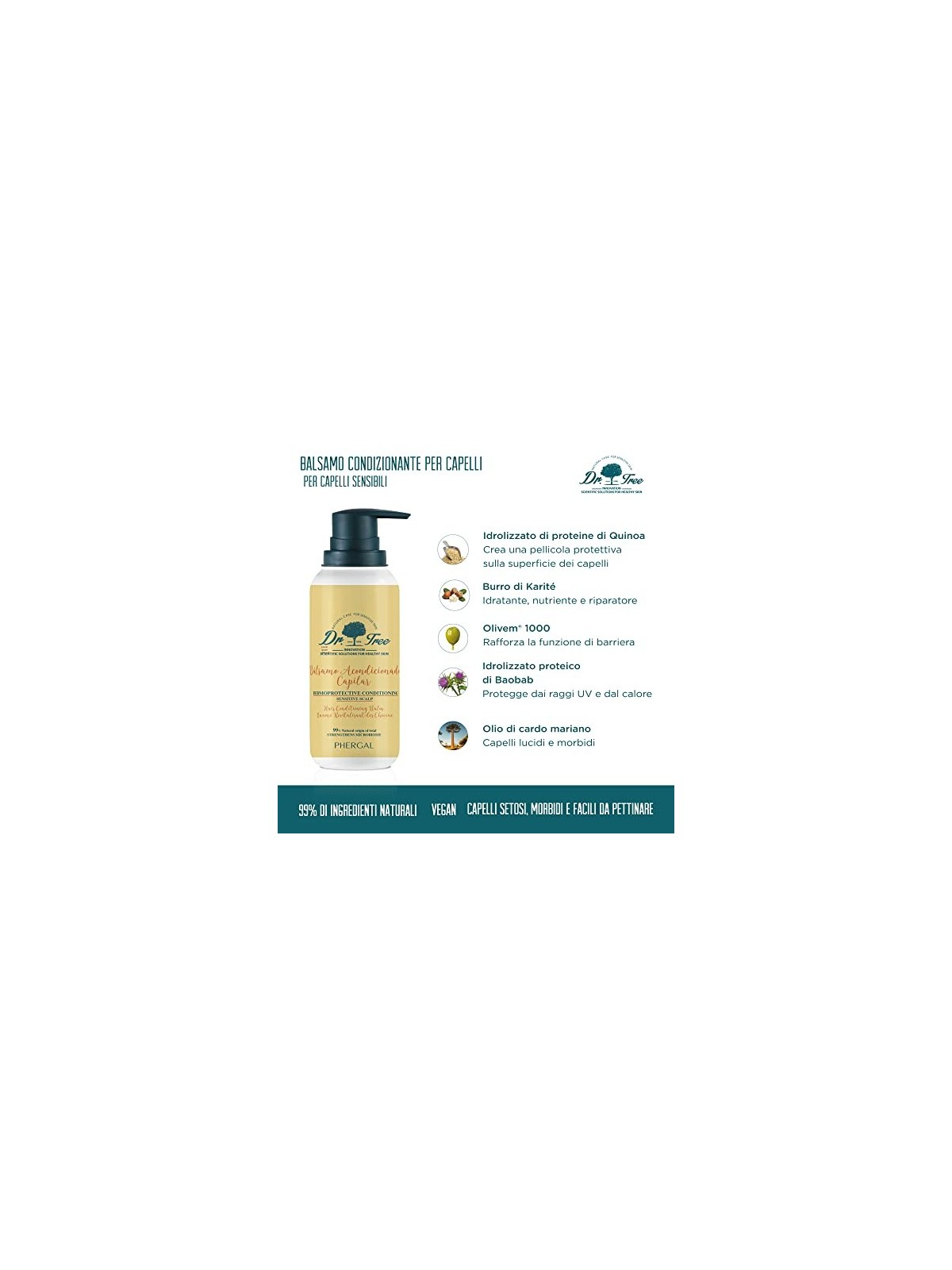 Balsamo condizionatore per capelli 200ml unisex