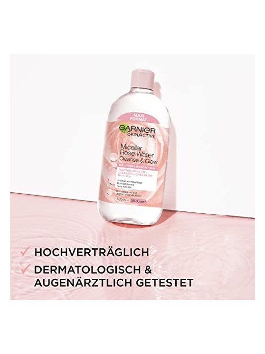 Acqua micellare con acqua di rose