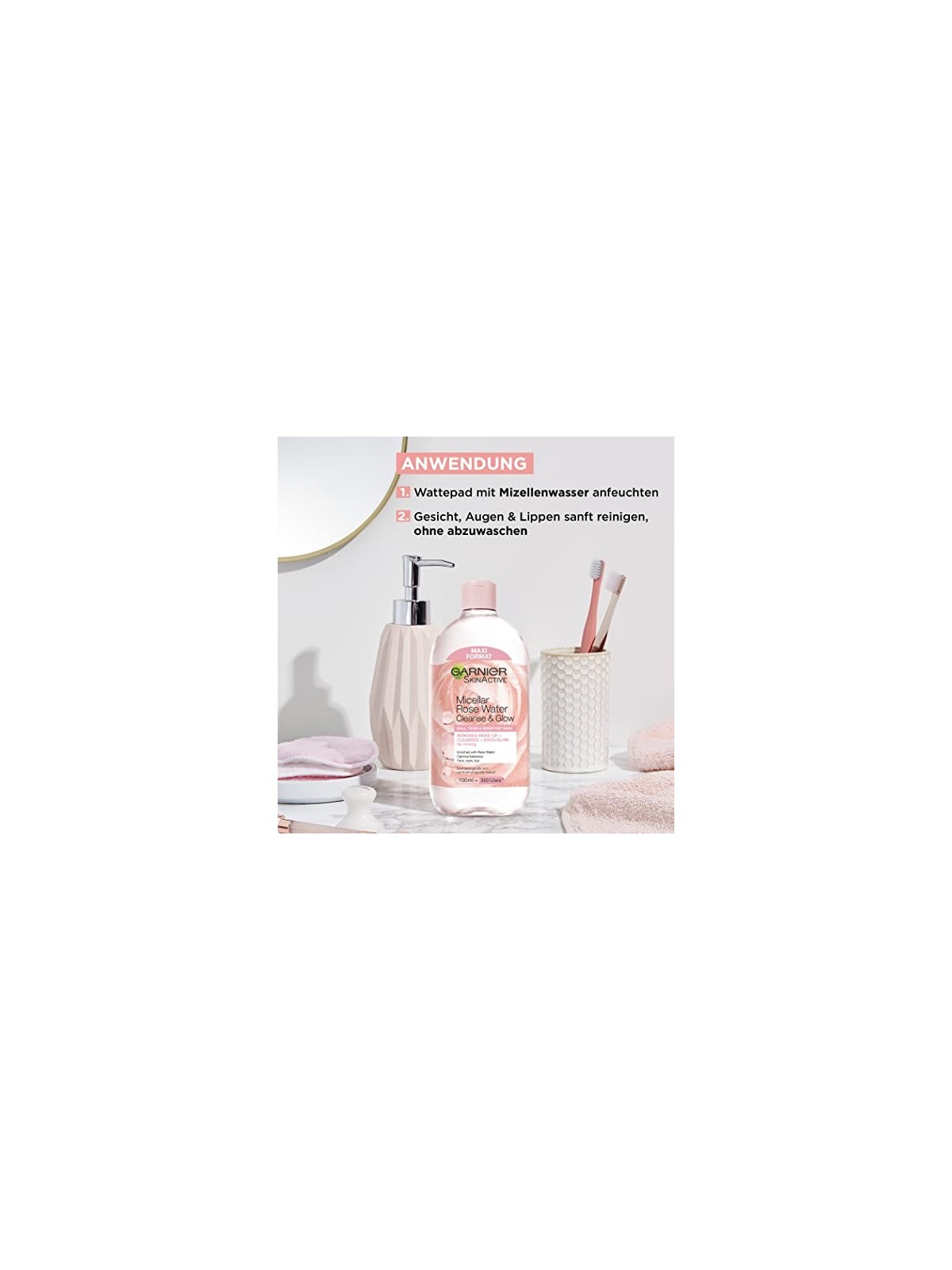 Acqua micellare con acqua di rose