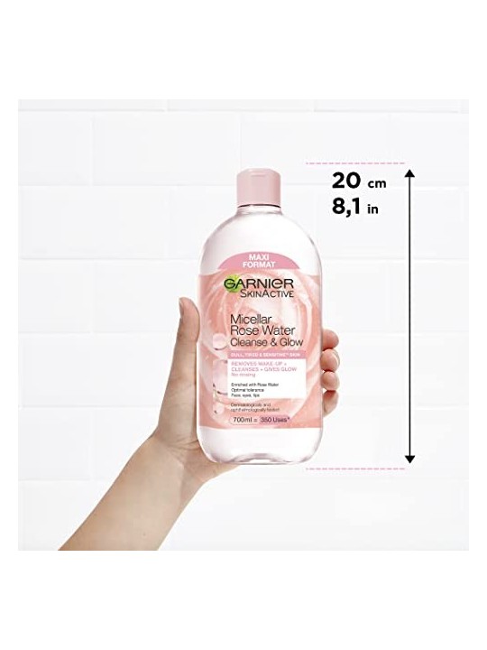 Acqua micellare con acqua di rose
