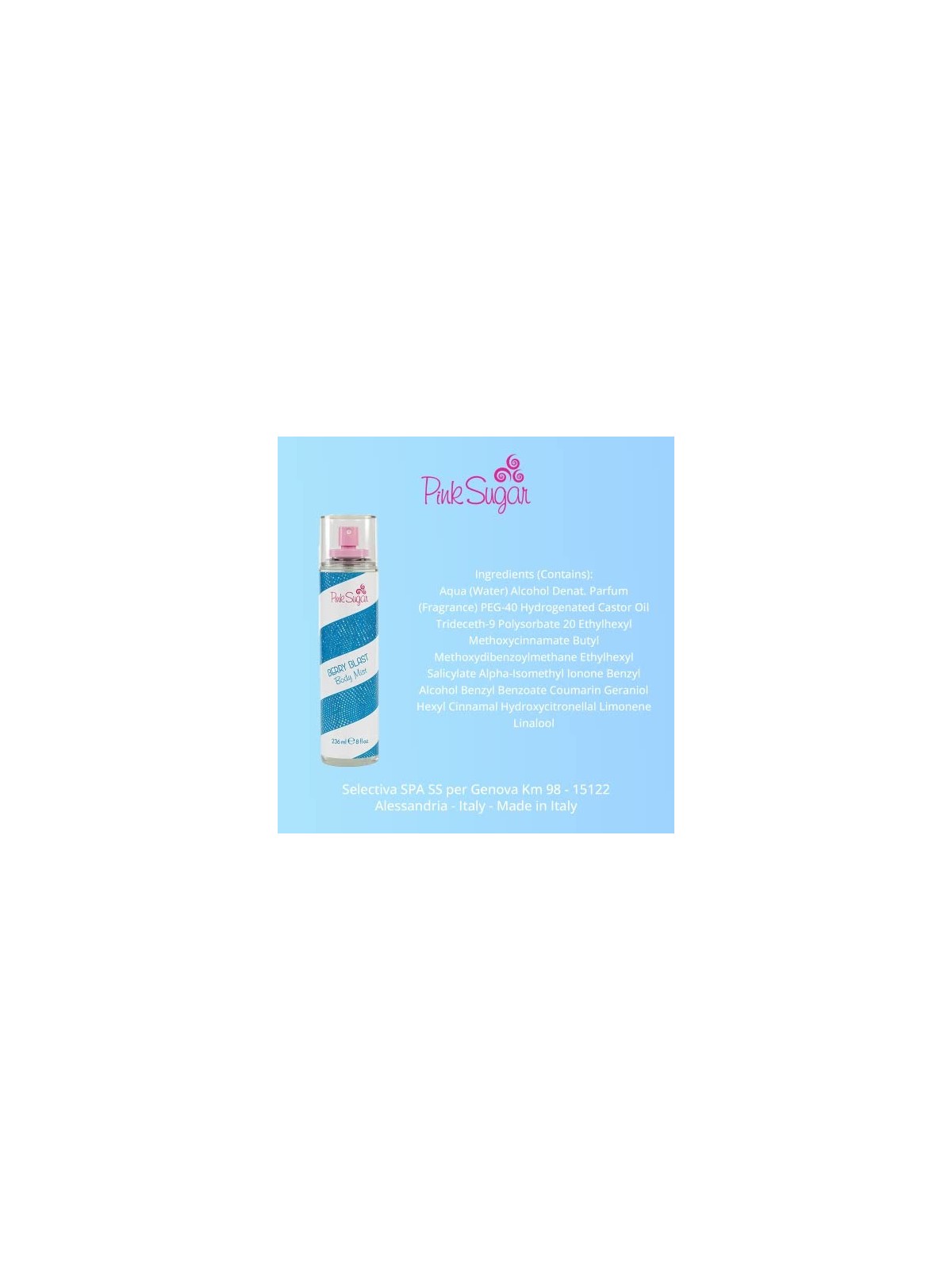 Aquolina Spray corpo Pink Sugar Berry Blast donna 236ml
