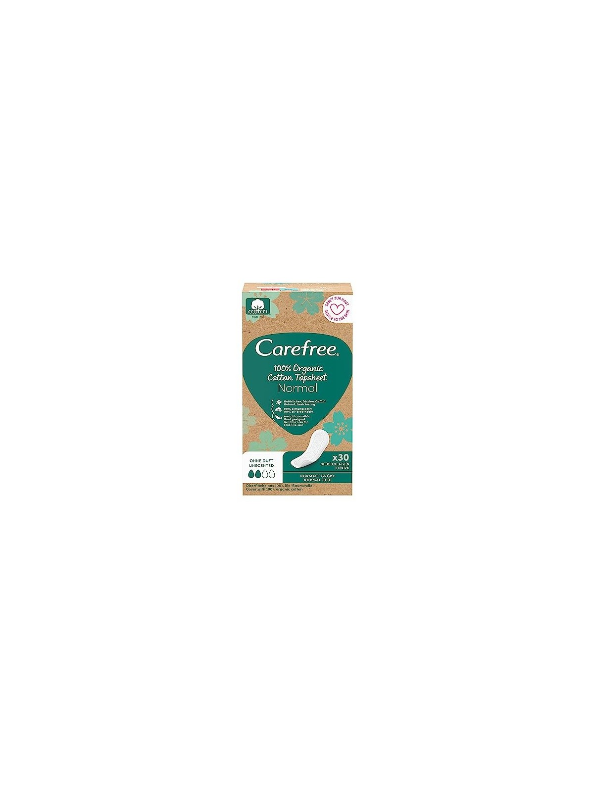 Carefree Cotone organico normale donna 30 unit