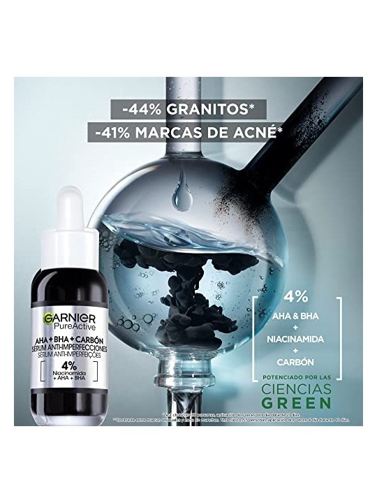 GARNIER PURE ACTIVE AHA BHA CARBONE siero antiimperfezioni 30ml donna