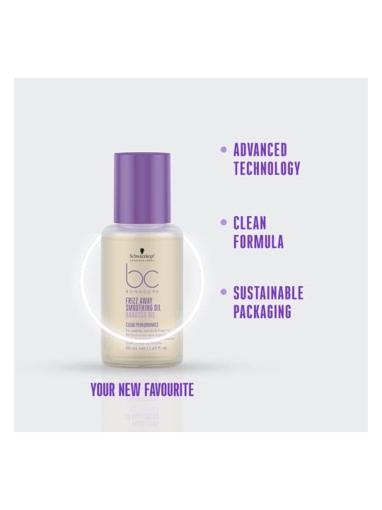 Schwarzkopf Bonacure Frizz Away Smoothing Oil 50ml For Course, Unruly & Frizzy Hair