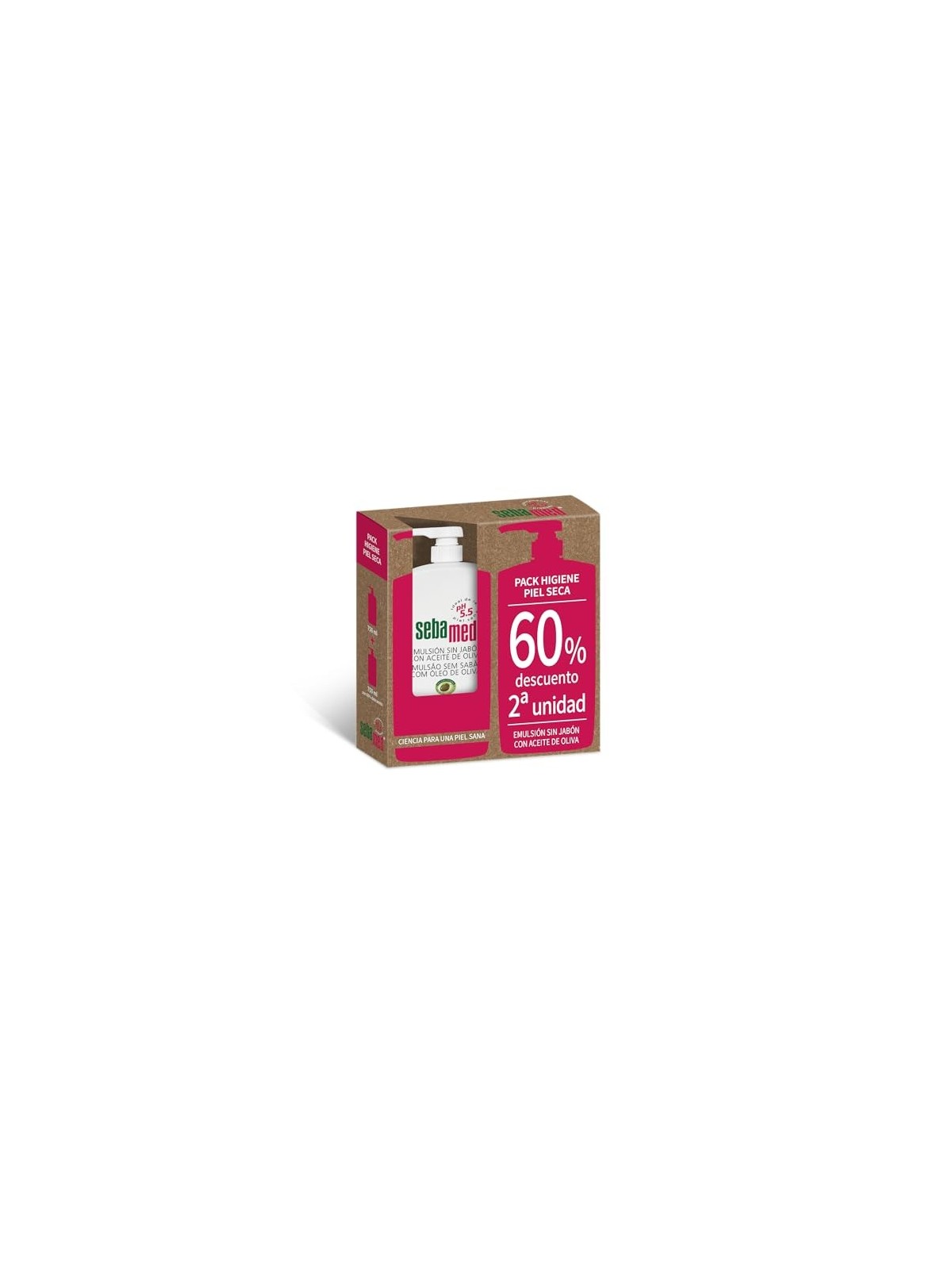 Gel bagno Sebamed EMULSIONE SENZA SAPONE con olio doliva duo 2 x 750ml unisex