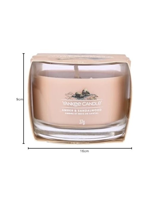 Candela Yankee Candle Ambra e Sandalo in vetro 37g