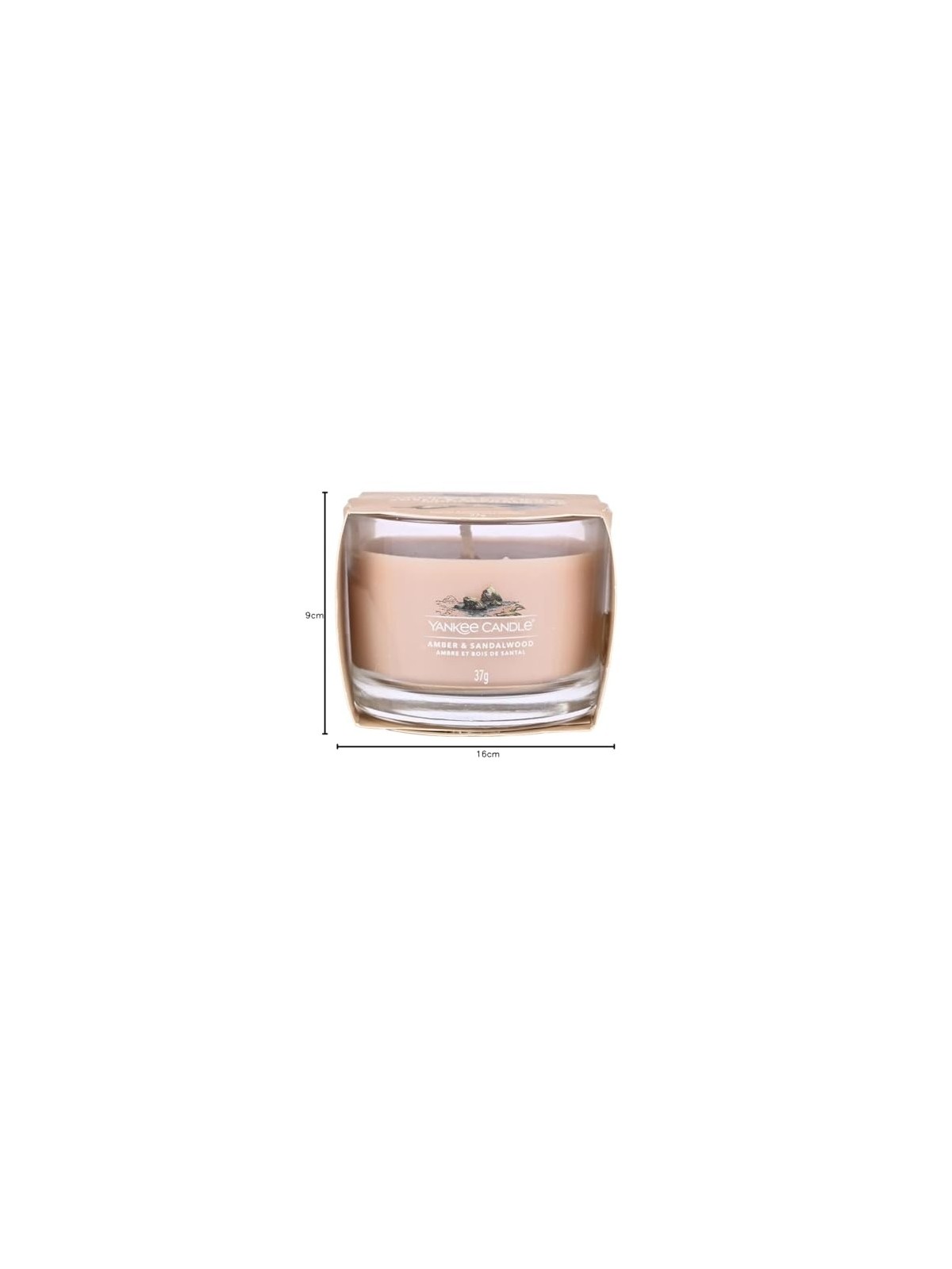 Candela Yankee Candle Ambra e Sandalo in vetro 37g