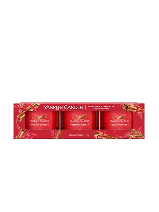 Set Regalo Candela Votiva Cannella Scintillante 37g
