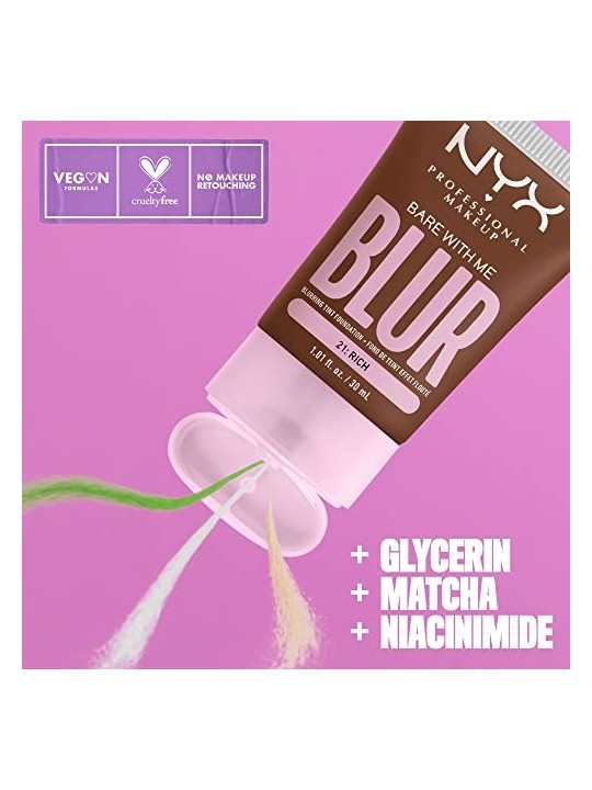 Fondotinta Nyx Professional Make Up BARE WITH ME SFUMA 21ricco 30ml