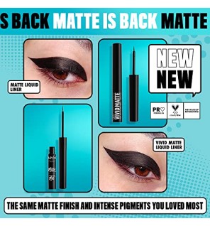 Nyx Professional Make Up VIVID MATTE eyeliner liquido nero 2ml unisex