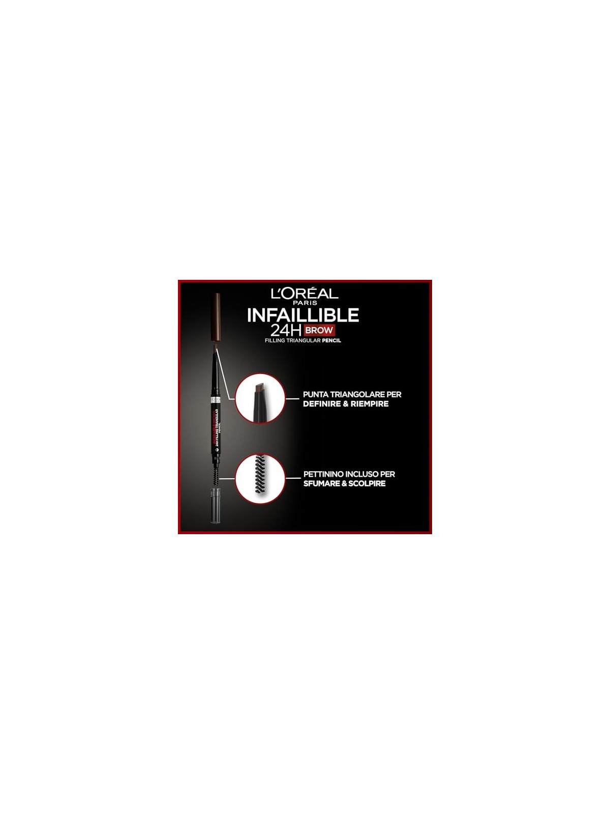 LOrï¿½ï¿½al Matita triangolare riempitiva Infaillible Brows 24H 1 ml donna 03 Brunette
