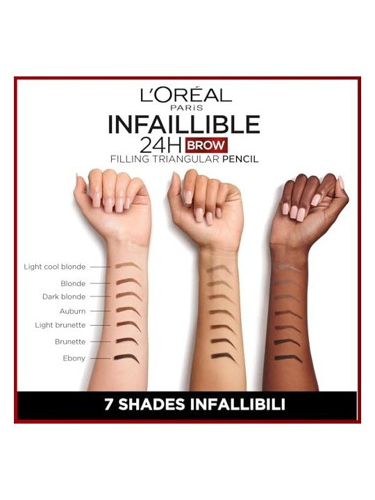LOrï¿½ï¿½al Matita triangolare riempitiva Infaillible Brows 24H 1 ml donna 03 Brunette