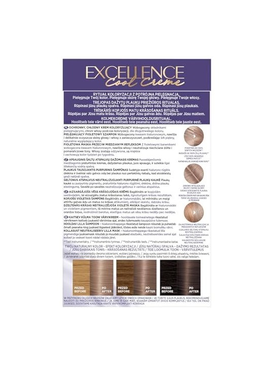 Tintura per capelli Excellence Cool Creme 811 Ultra Ash Light Blonde