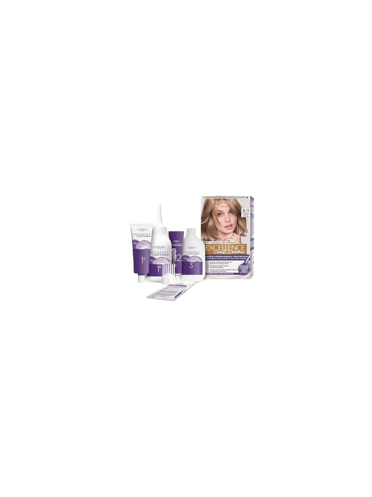 Tintura per capelli Excellence Cool Creme 811 Ultra Ash Light Blonde