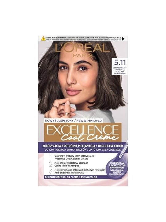 Tintura per capelli Excellence Cool Creme 511 Ultra Ash Marrone Chiaro