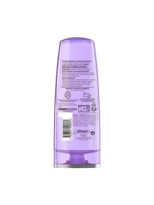 LOREAL Elseve Hyaluron Plump balsamo idratante e ridimensionante per capelli disidratati 200ml