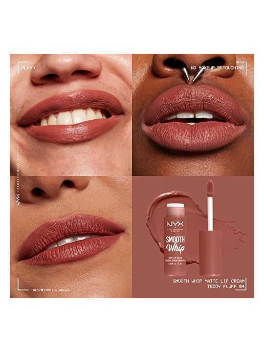Nyx Professional Make Up SMOOTH WHIPE crema opaca per labbra teddy fluff 4ml donna