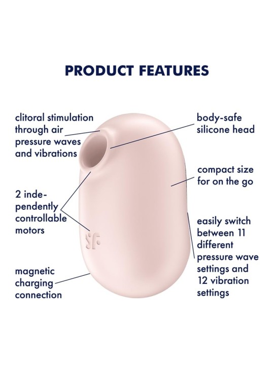 SATISFYER Pro to Go 2 Vibratore Doppio Impulso Aereo Beige 1un Donna