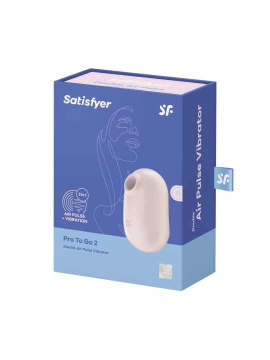 SATISFYER Pro to Go 2 Vibratore Doppio Impulso Aereo Beige 1un Donna